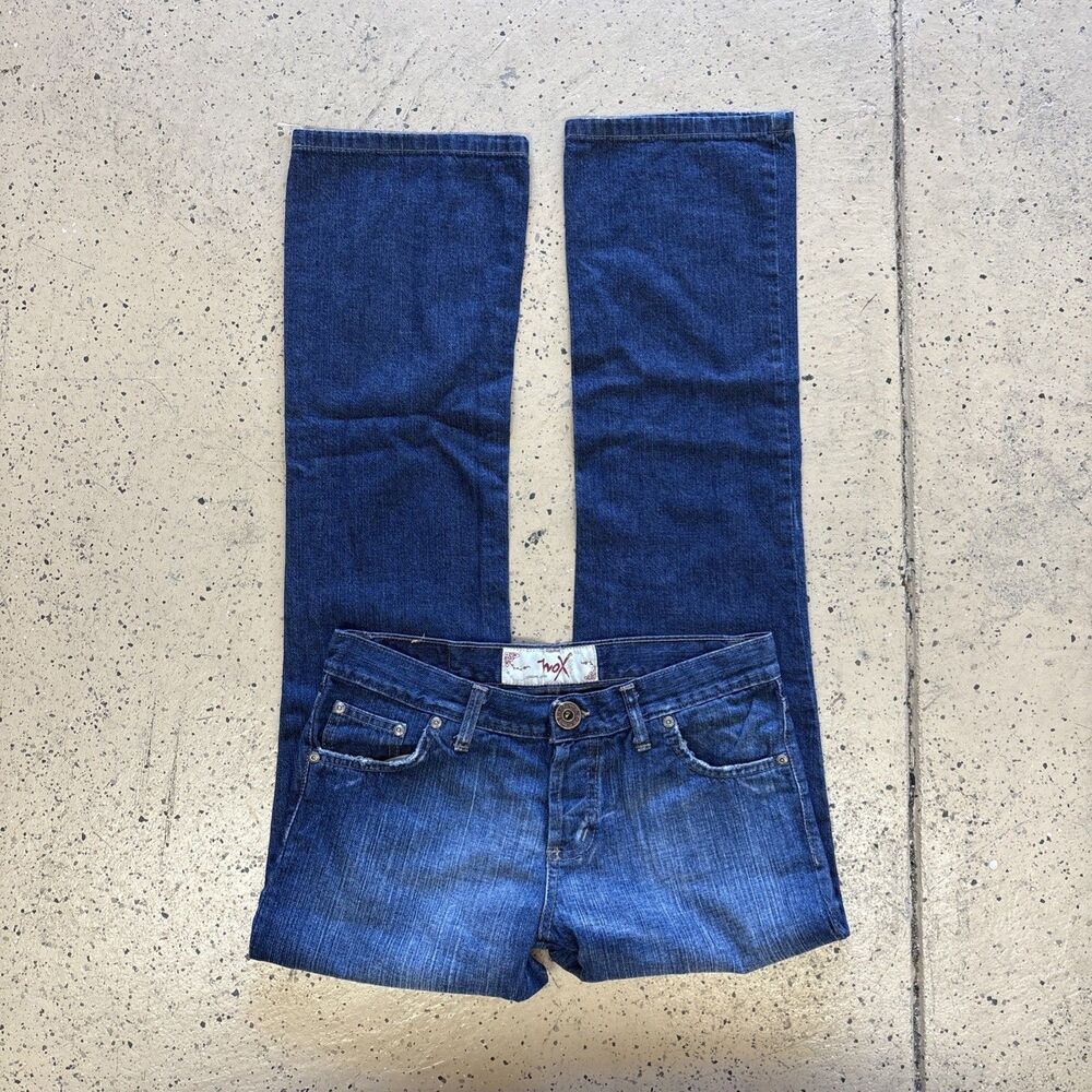 XOX Original Denim Womens Blue Jeans Embroidered Back Pocket Medium Wash 28